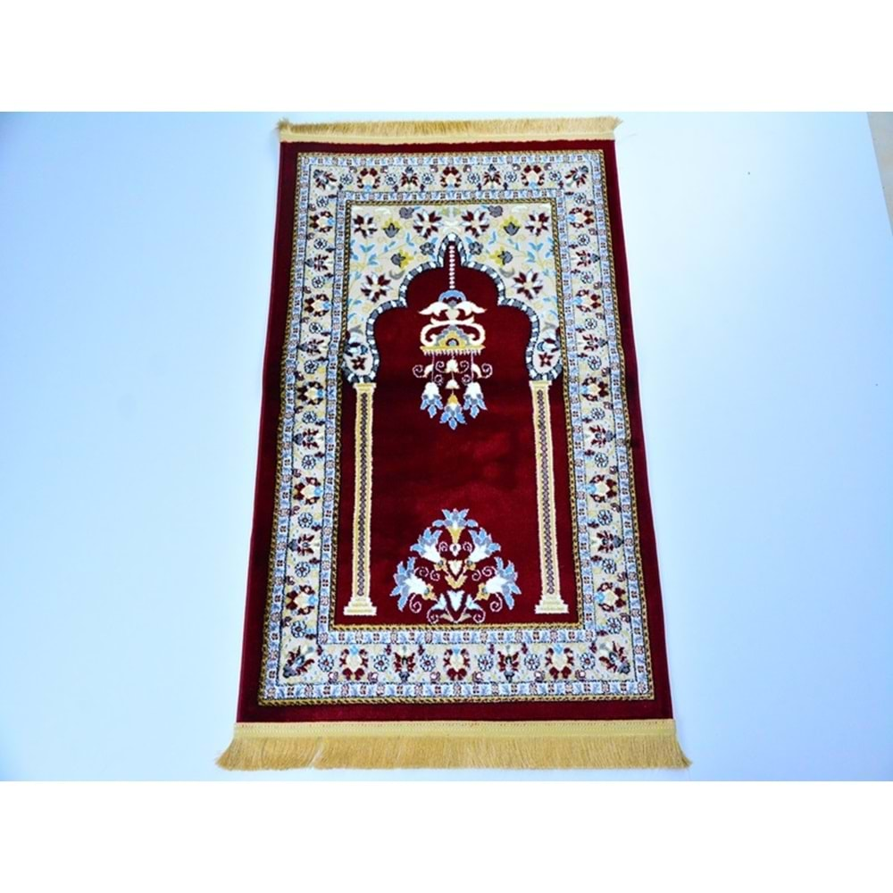 Yüksek Kalite Dokuma Battal Boy 80x125 Halı Seccade Bordo