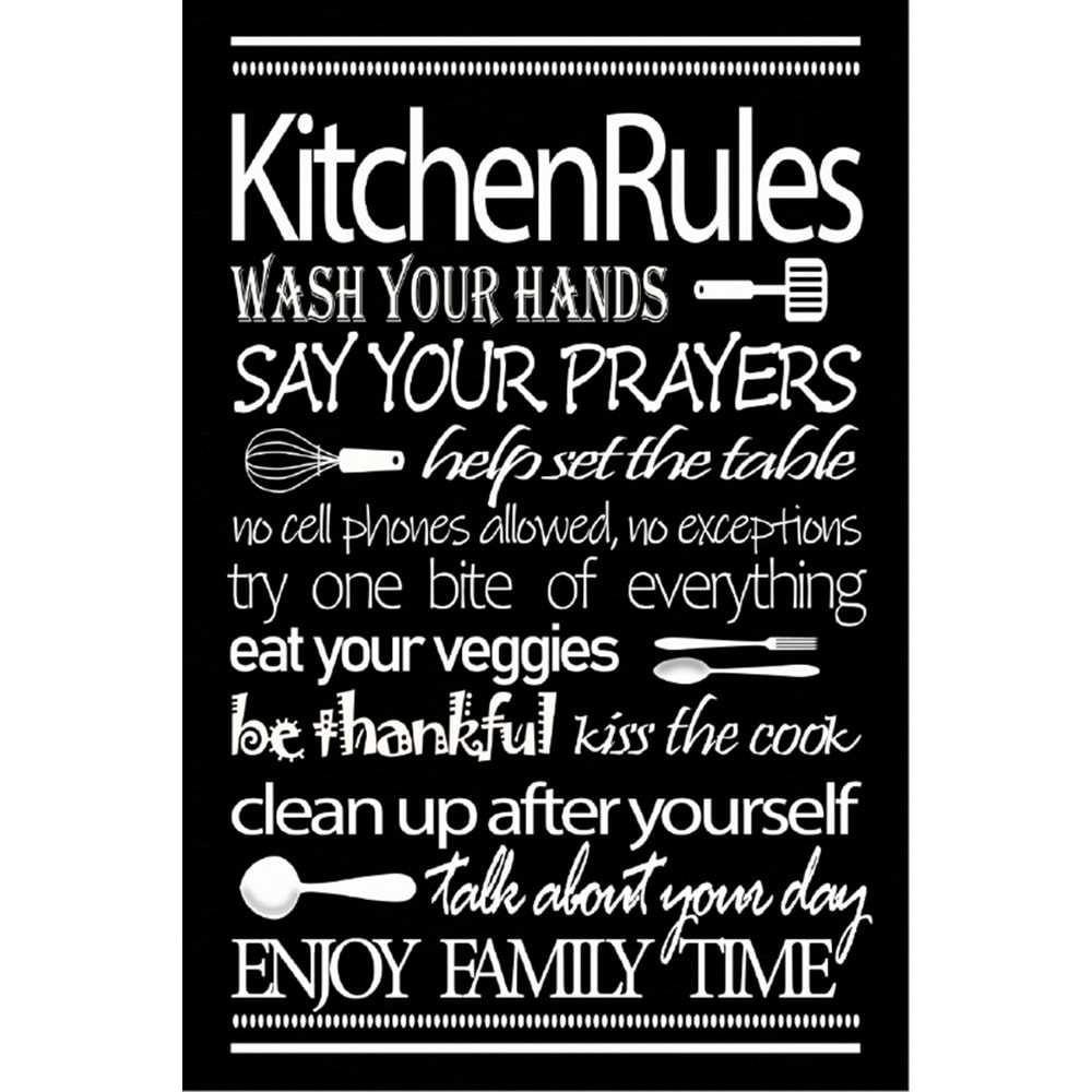 İpekyün Halı Mutfak Halısı-tezgah Önu Halısı Kaymaz Deri Taban Yıkanabilir - Siyah - 100x300